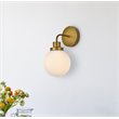 Living District Hanson 1-Light Metal Bath Sconce in Brass and Frosted