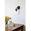 Living District Hanson 1-Light Metal Bath Sconce in Black and Clear