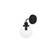 Living District Hanson 1-Light Metal Bath Sconce in Black and Clear