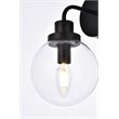 Living District Hanson 1-Light Metal Bath Sconce in Black and Clear