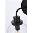 Living District Hanson 1-Light Metal Bath Sconce in Black and Clear