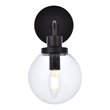 Living District Hanson 1-Light Metal Bath Sconce in Black and Clear