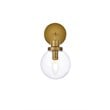Living District Hanson 1-Light Metal Bath Sconce in Brass and Clear