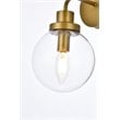 Living District Hanson 1-Light Metal Bath Sconce in Brass and Clear