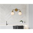 Living District Hanson 2-Light Metal Bath Sconce in Brass and Frosted