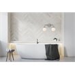 Living District Hanson 2-Light Metal Bath Sconce in Polished Nickel and Frosted