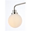 Living District Hanson 2-Light Metal Bath Sconce in Polished Nickel and Frosted