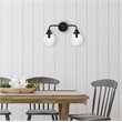 Living District Hanson 2-Light Metal Bath Sconce in Black and Clear