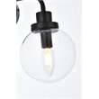 Living District Hanson 2-Light Metal Bath Sconce in Black and Clear