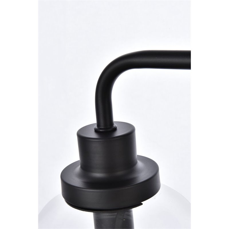 Living District Hanson 2-Light Metal Bath Sconce in Black and Clear