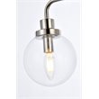 Living District Hanson 2-Light Metal Bath Sconce in Polished Nickel and Clear