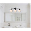 Living District Hanson 3-Light Metal Bath Sconce in Black and Frosted