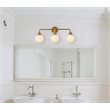 Living District Hanson 3-Light Metal Bath Sconce in Brass and Frosted