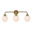 Living District Hanson 3-Light Metal Bath Sconce in Brass and Frosted