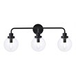 Living District Hanson 3-Light Metal Bath Sconce in Black and Clear