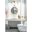Living District Hanson 3-Light Metal Bath Sconce in Brass and Clear