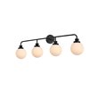 Living District Hanson 4-Light Metal Bath Sconce in Black and Frosted