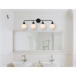 Living District Hanson 4-Light Metal Bath Sconce in Black and Frosted