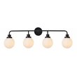 Living District Hanson 4-Light Metal Bath Sconce in Black and Frosted