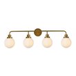 Living District Hanson 4-Light Metal Bath Sconce in Brass and Frosted