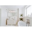 Living District Hanson 4-Light Metal Bath Sconce in Polished Nickel and Frosted