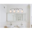 Living District Hanson 4-Light Metal Bath Sconce in Polished Nickel and Frosted