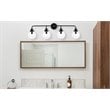 Living District Hanson 4-Light Metal Bath Sconce in Black and Clear