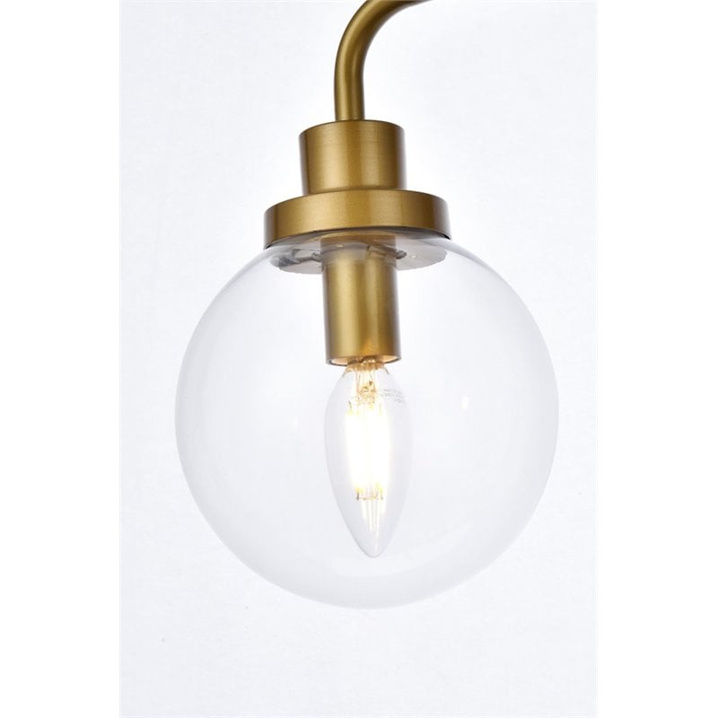 Living District Hanson 4-Light Metal Bath Sconce in Brass and Clear