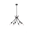Living District Lucca 6-Light Mid-Century Metal Pendant in Black