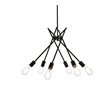 Living District Lucca 6-Light Mid-Century Metal Pendant in Black