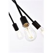 Living District Lucca 6-Light Mid-Century Metal Pendant in Black