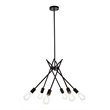 Living District Lucca 6-Light Mid-Century Metal Pendant in Black