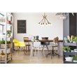 Living District Lucca 6-Light Mid-Century Metal Pendant in Brass