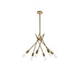 Living District Lucca 6-Light Mid-Century Metal Pendant in Brass