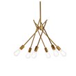 Living District Lucca 6-Light Mid-Century Metal Pendant in Brass