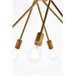 Living District Lucca 6-Light Mid-Century Metal Pendant in Brass