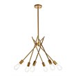 Living District Lucca 6-Light Mid-Century Metal Pendant in Brass