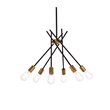 Living District Lucca 6-Light Mid-Century Metal Pendant in Black and Brass