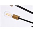Living District Lucca 6-Light Mid-Century Metal Pendant in Black and Brass