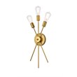 Living District Lucca 3-Light Mid-Century Metal Bath Sconce in Brass