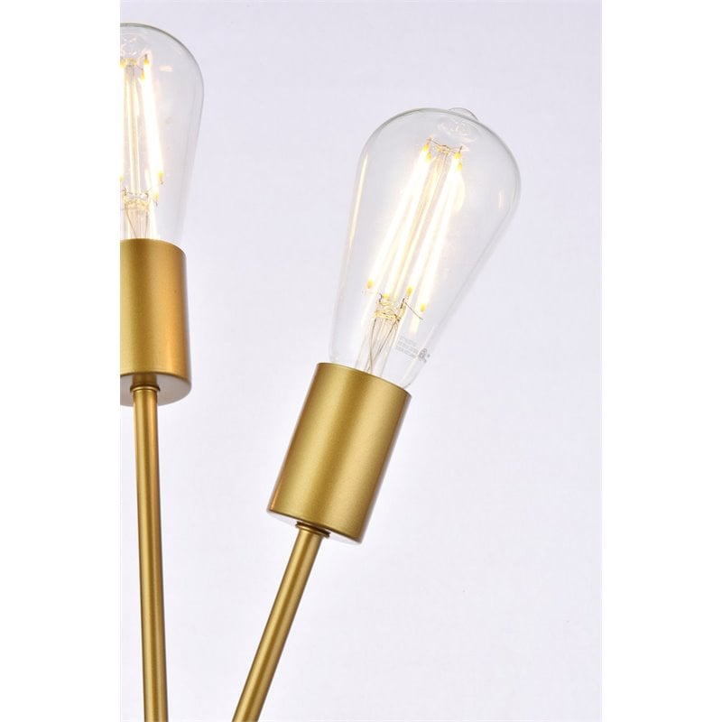 Living District Lucca 3-Light Mid-Century Metal Bath Sconce in Brass