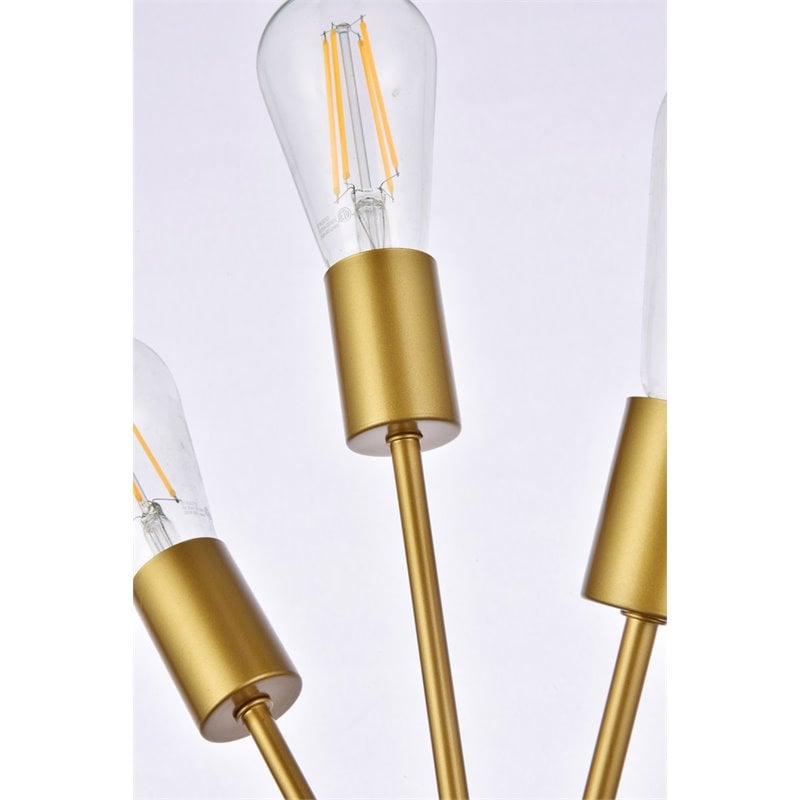 Living District Lucca 3-Light Mid-Century Metal Bath Sconce in Brass