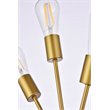 Living District Lucca 3-Light Mid-Century Metal Bath Sconce in Brass