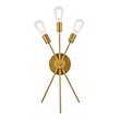 Living District Lucca 3-Light Mid-Century Metal Bath Sconce in Brass