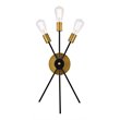 Living District Lucca 3-Light Mid-Century Metal Bath Sconce in Black and Brass
