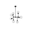 Living District Hanson 8-Light Metal Pendant in Black and Frosted