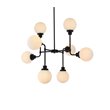 Living District Hanson 8-Light Metal Pendant in Black and Frosted
