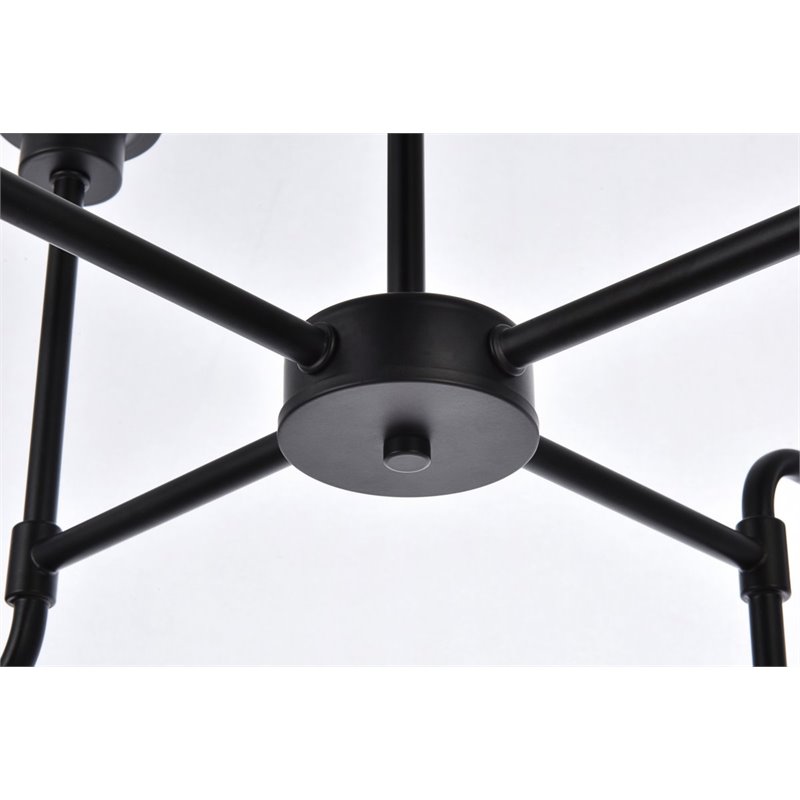 Living District Hanson 8-Light Metal Pendant in Black and Frosted