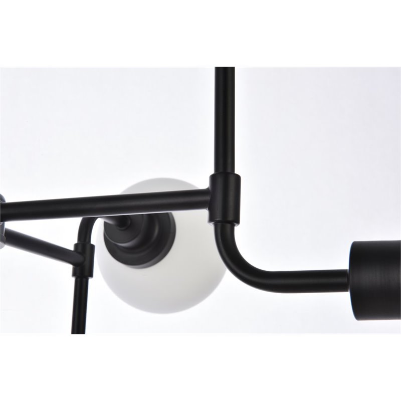 Living District Hanson 8-Light Metal Pendant in Black and Frosted