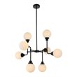 Living District Hanson 8-Light Metal Pendant in Black and Frosted